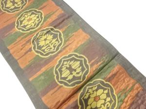 霞に花模様織出し袋帯